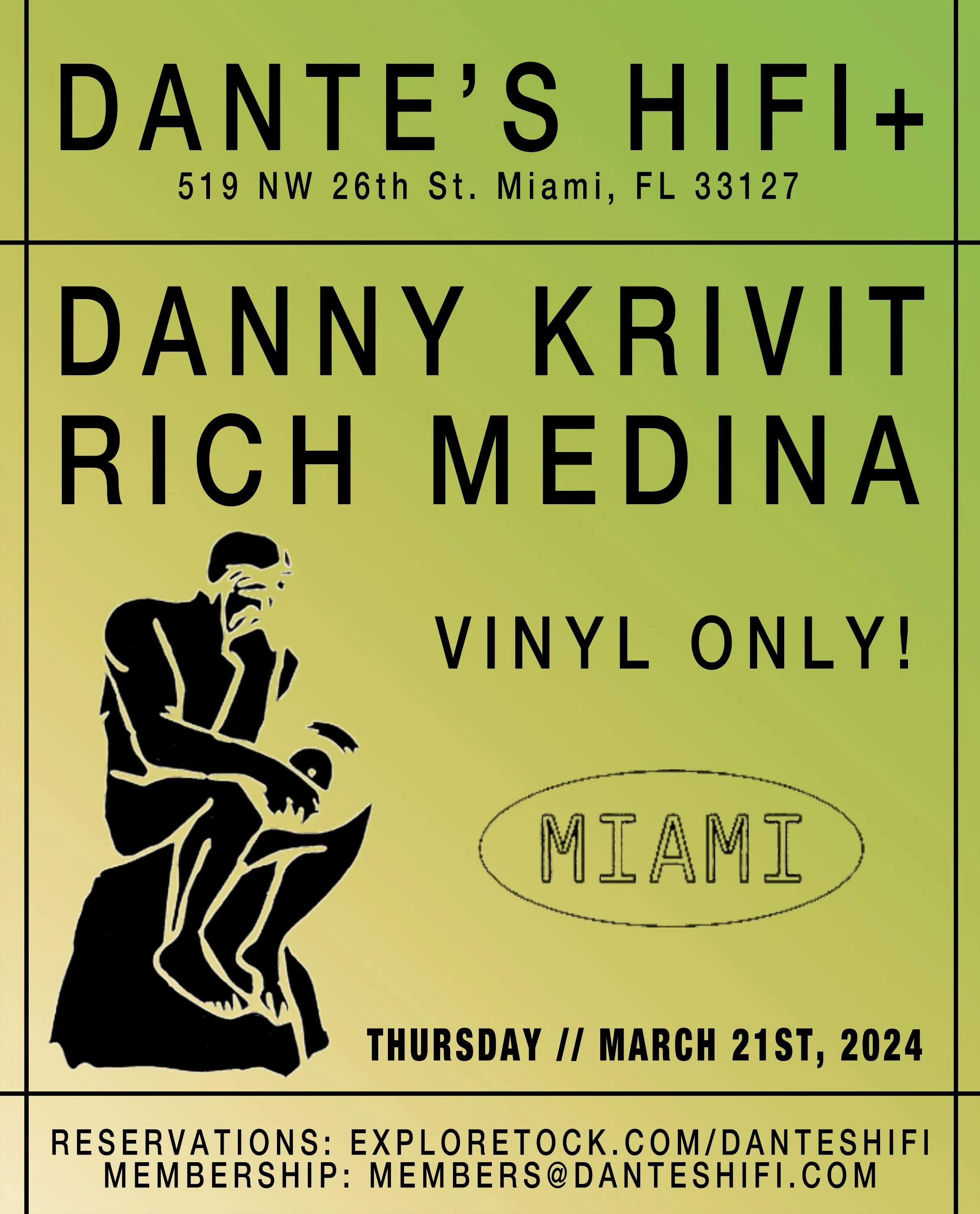 3/21/24 Thursday, Danny Krivit @ Dante's HiFi, Miami, Florida, USA